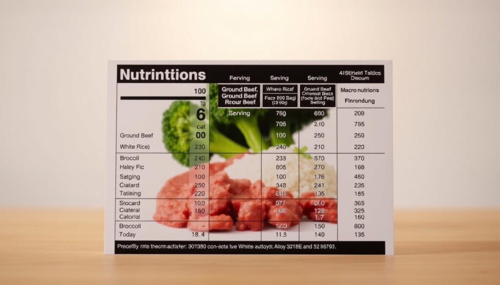 ground beef rice and broccoli nutrition chart ground beef rice and broccoli nutrition chart